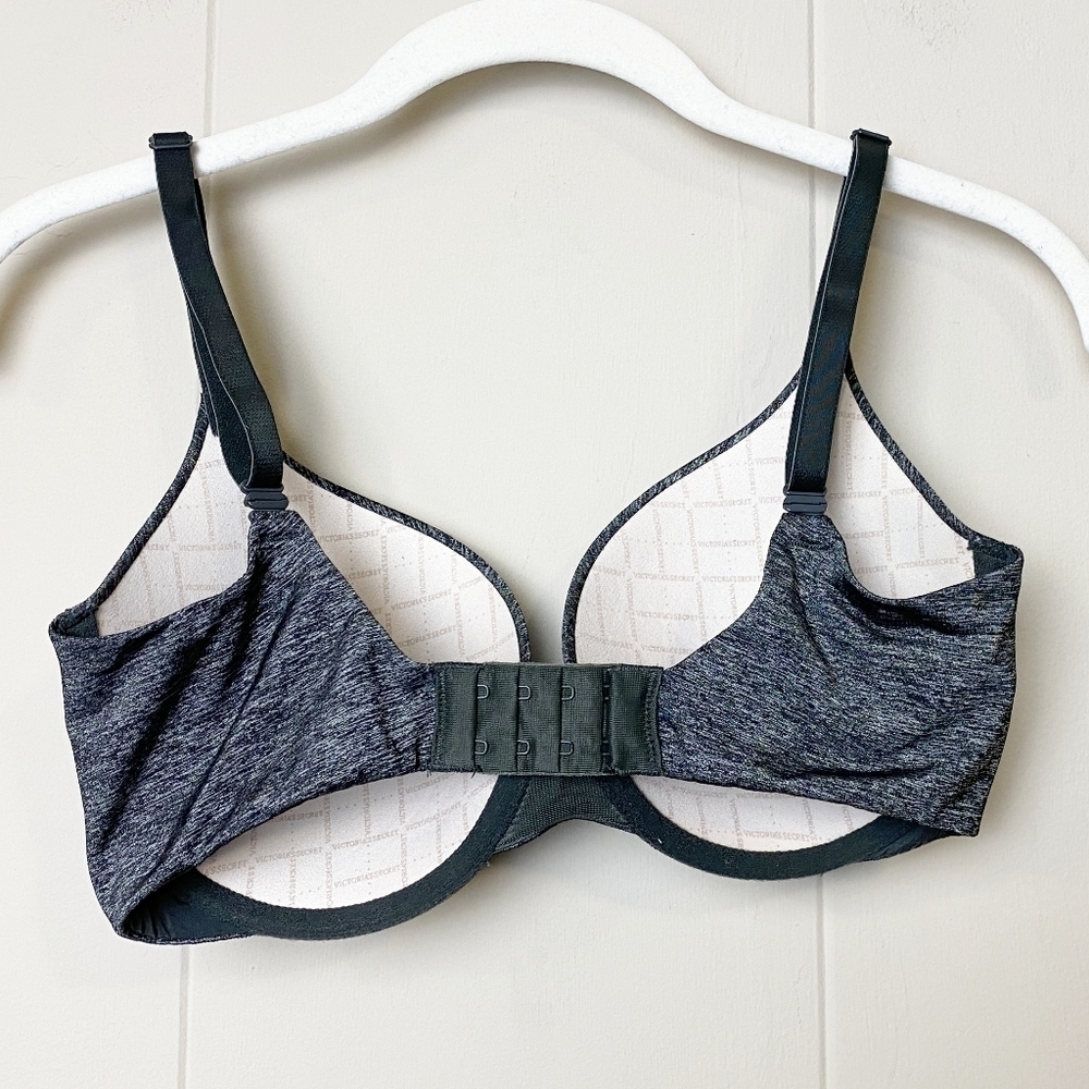 Victoria's Secret Padded Perfect Coverage Bra 32DD 32E charcoal gray underwire - Picture 2 of 6